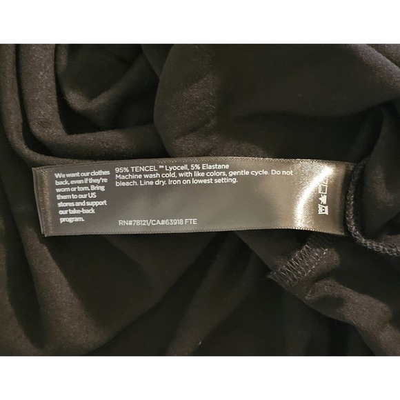 Eileen Fisher Scrunch Neck Tunic Long Sleeve Black Stretch Size Medium Tencel - Picture 5 of 5